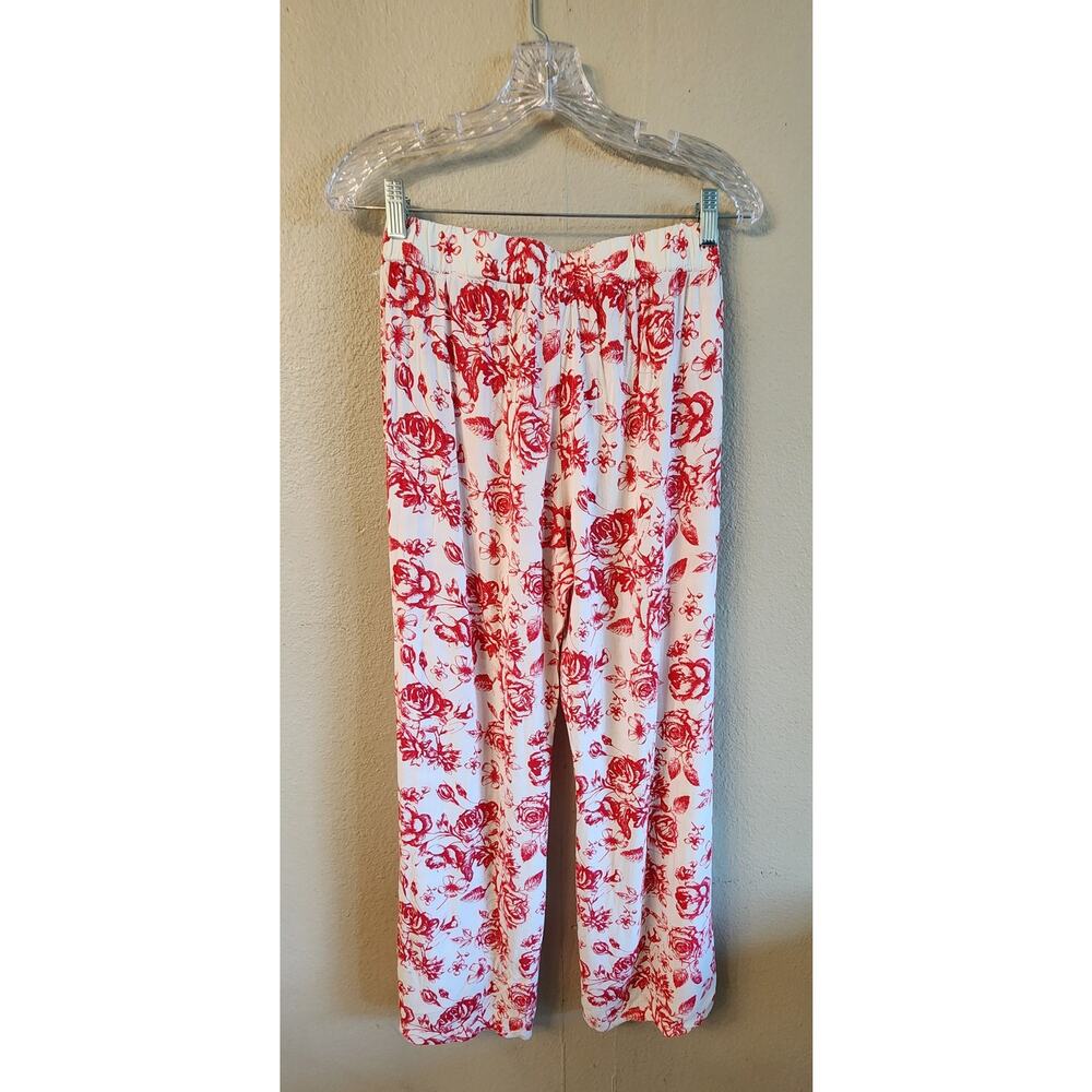 Dizzy Gal Rayon Dress Pants with Slits Women's SZ Medium Romantic Roses - Picture 2 of 9